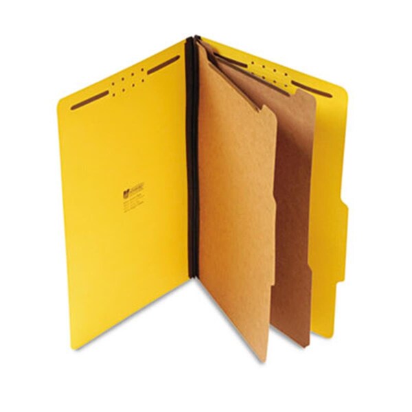 Coolcrafts Pressboard Classification Folders- Legal- Six-Section- Yellow- 10-Box CO2772821 - main